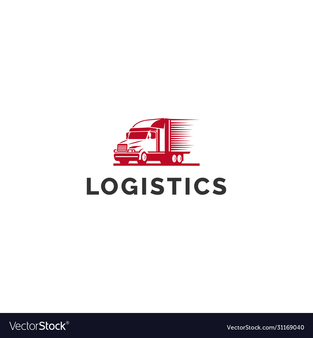 Truck logo cargo delivery trucks design Royalty Free Vector