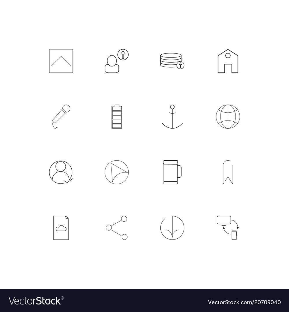 Web applications simple linear icons set outlined