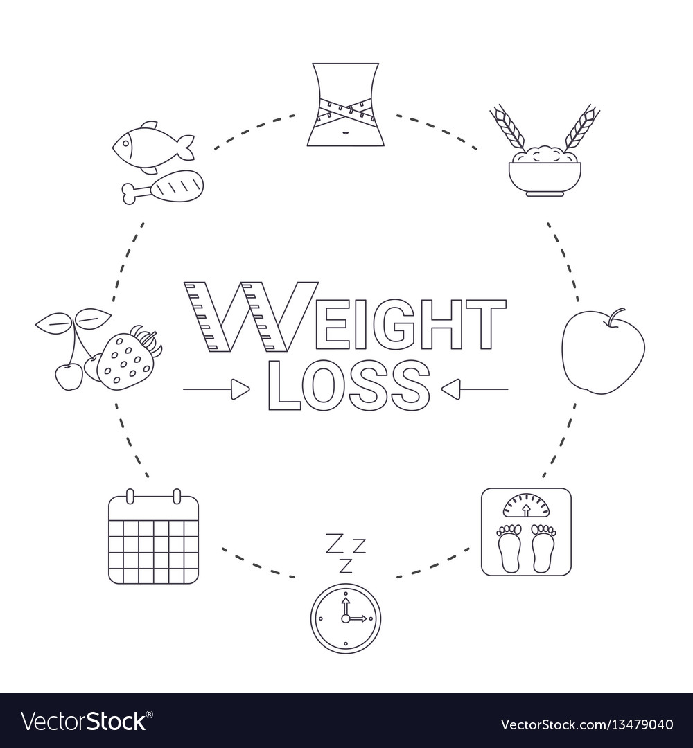 Weight loss concept Royalty Free Vector Image - VectorStock