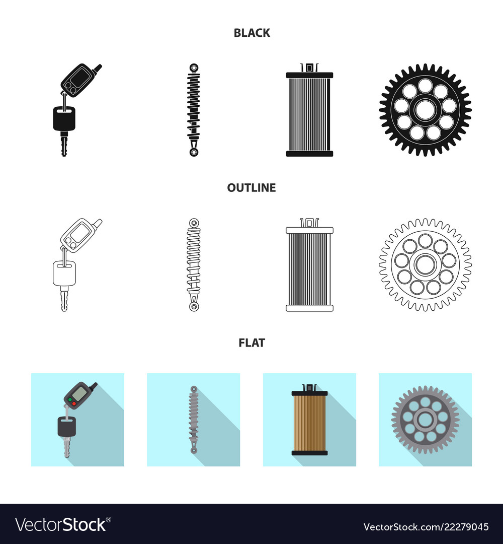 Auto and part symbol set vector image Auto and part symbol set