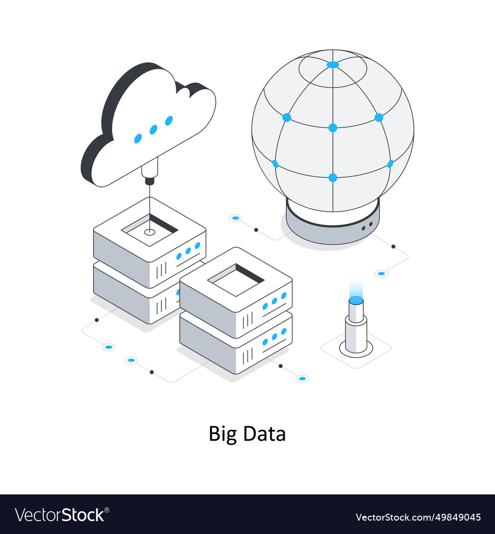 Big data isometric stock eps file