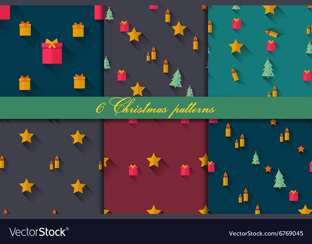 Christmas seamless pattern set