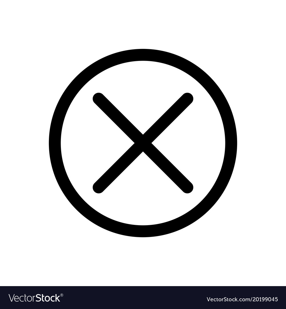 Cross In The Circle Icon Symbol Of Close Deny Or Vector Image 6138