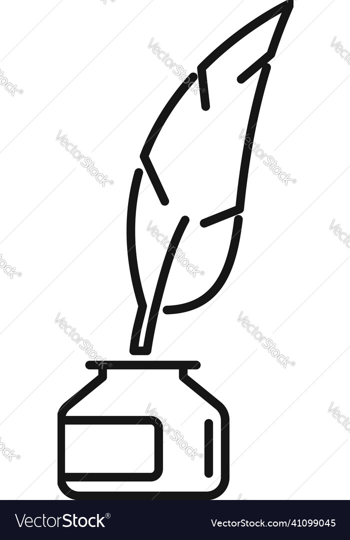 Feather ink icon outline activity scenario Vector Image