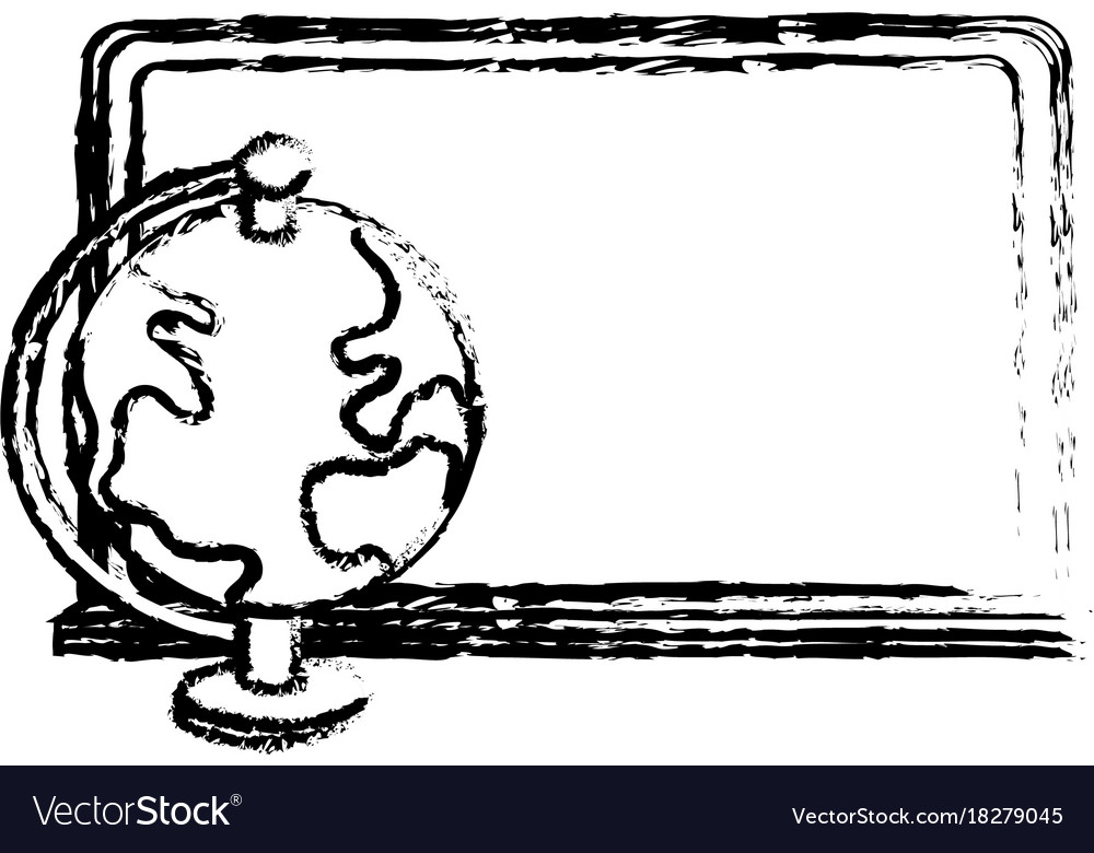 Figure blackboard object with earth planet map