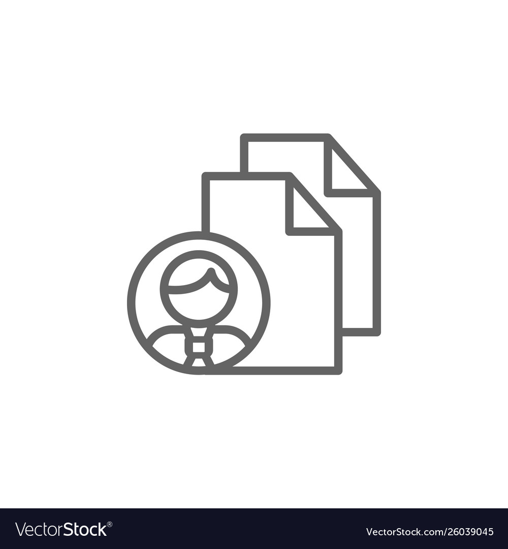 Files man outline icon elements business line Vector Image Files man outline icon elements business line