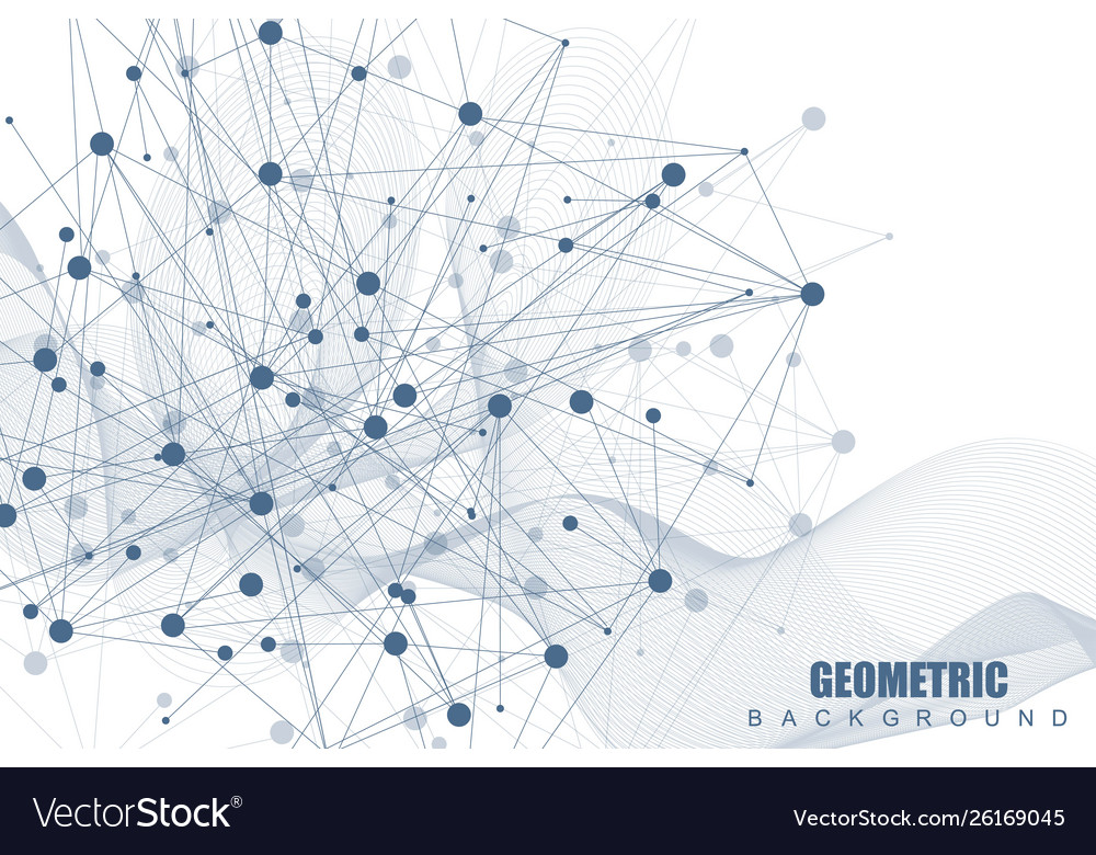 Geometric abstract background with connected line vector image Geometric abstract background with connected line