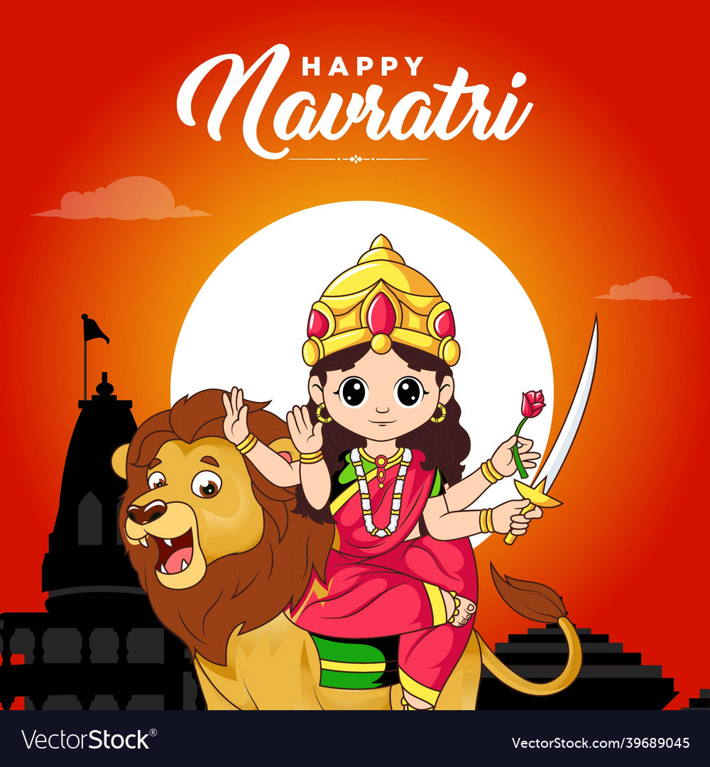 Happy navratri banner design Royalty Free Vector Image