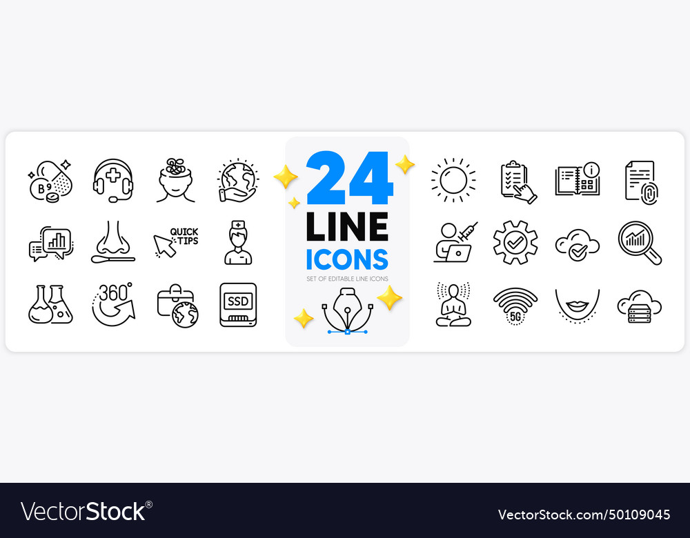 Icons set of checklist graph chart and cloud vector image Icons set of checklist graph chart and cloud