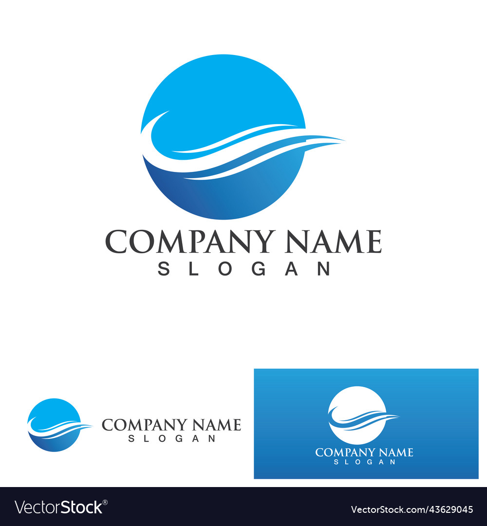 Isolated round shape logo blue color logotype Vector Image