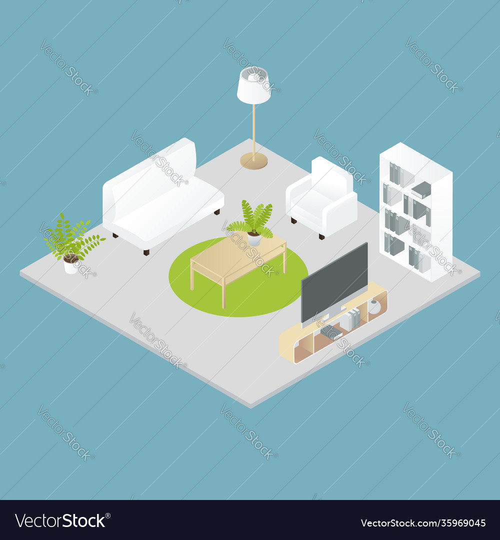 Isometric home interior design