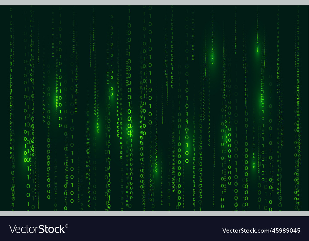 Matrix style binary code digital background vector image Matrix style binary code digital background
