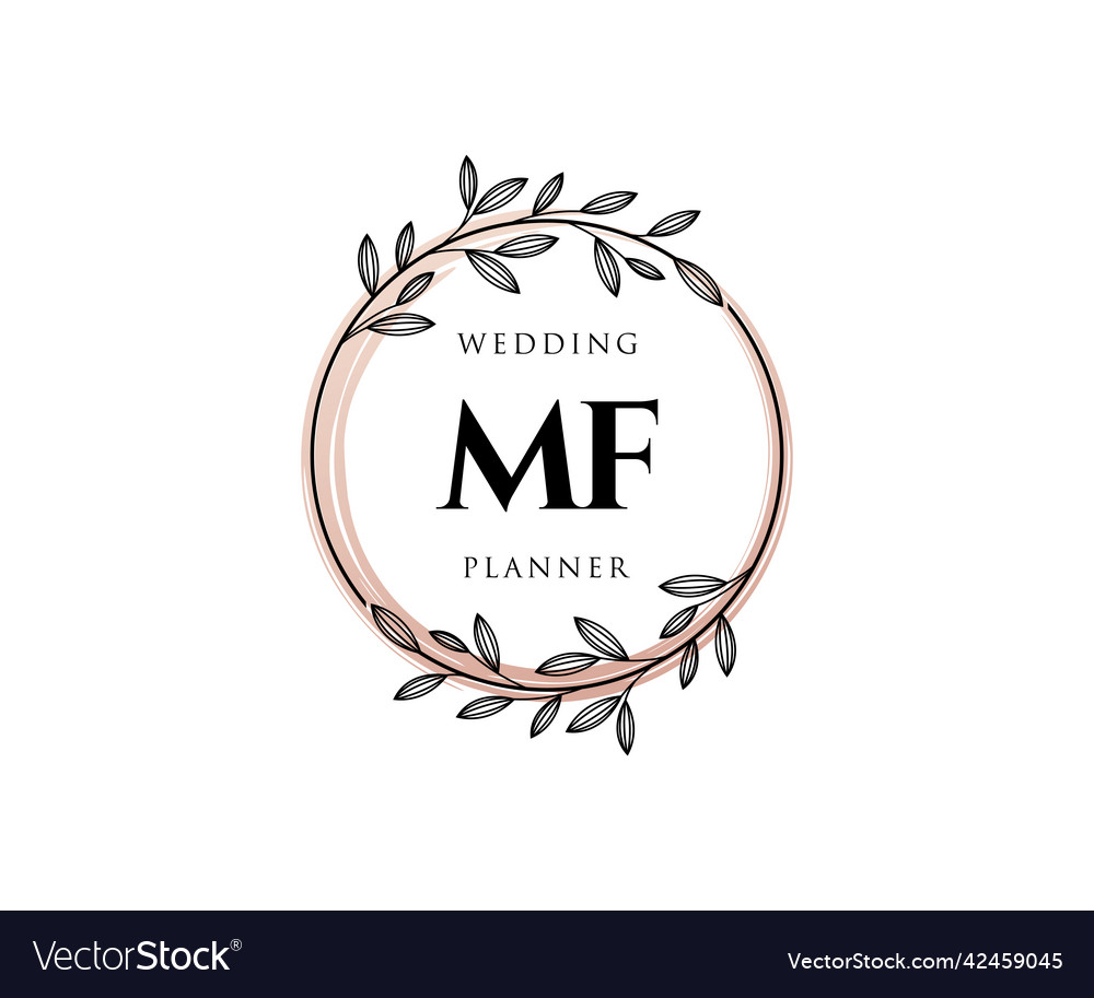 Mf initials letter wedding monogram logos Vector Image