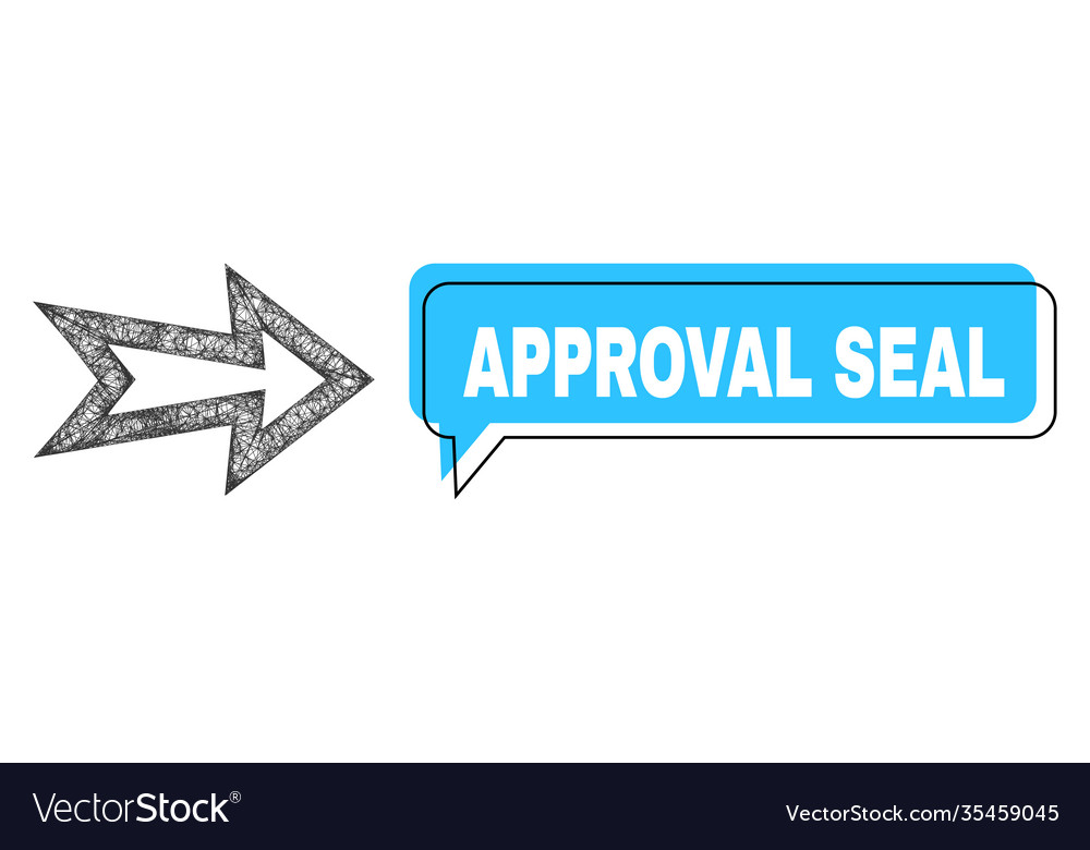 Misplaced approval seal chat balloon and net arrow Vector Image Misplaced approval seal chat balloon and net arrow