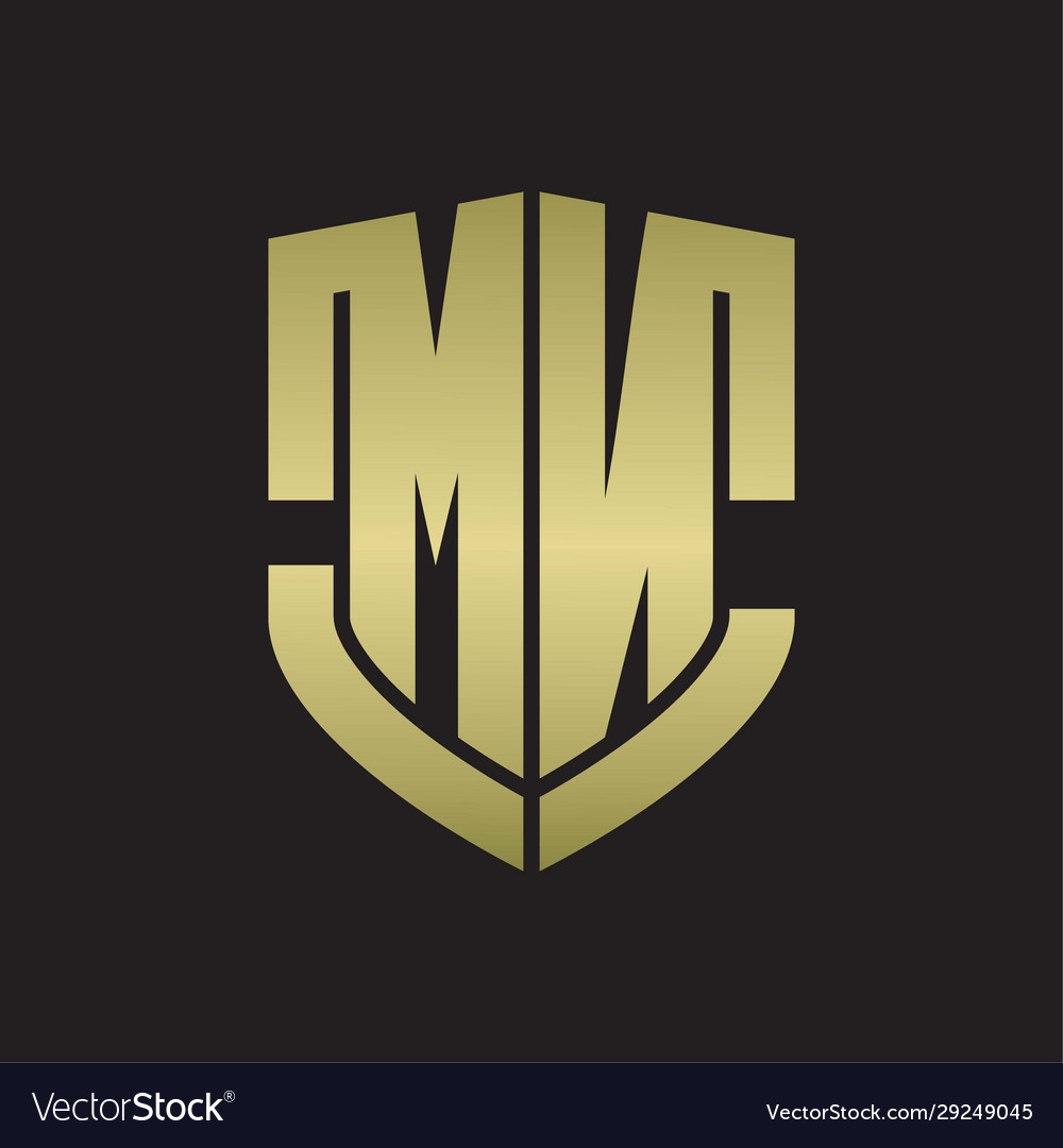 Mn logo monogram with emblem shield shape design Vector Image