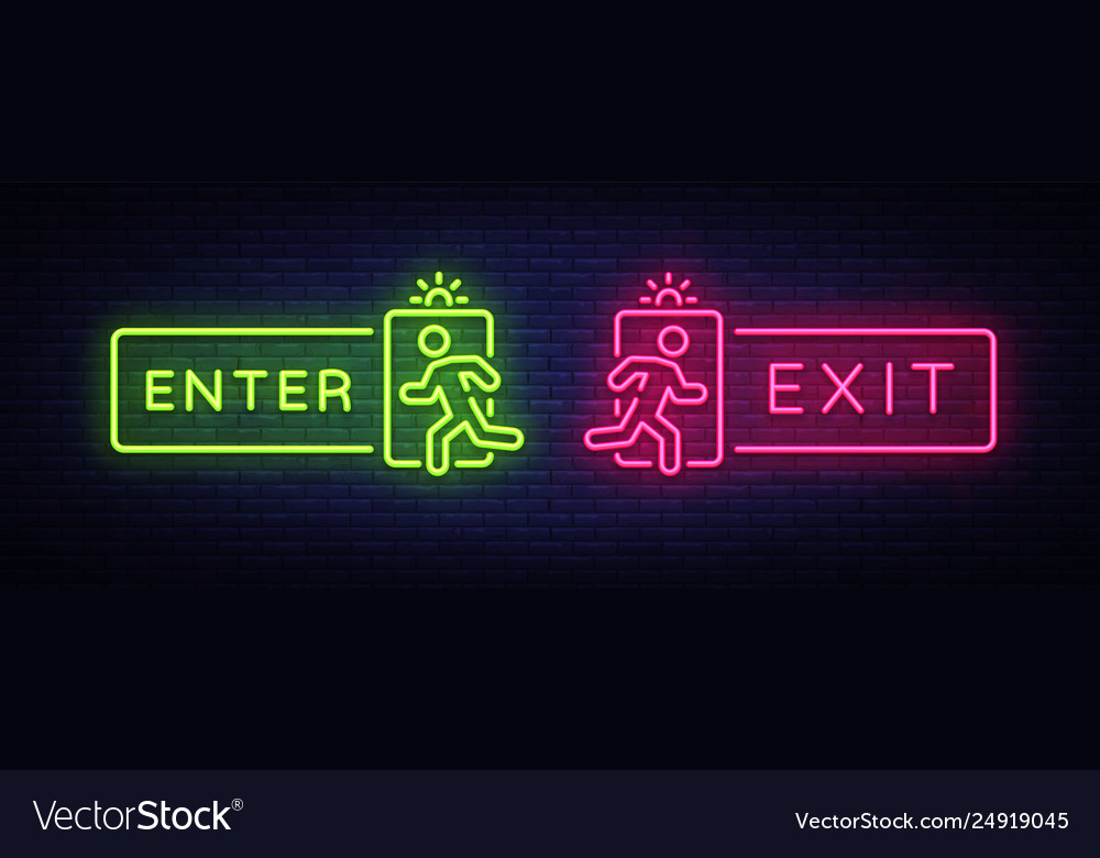 Neon Exit & Enter Signs