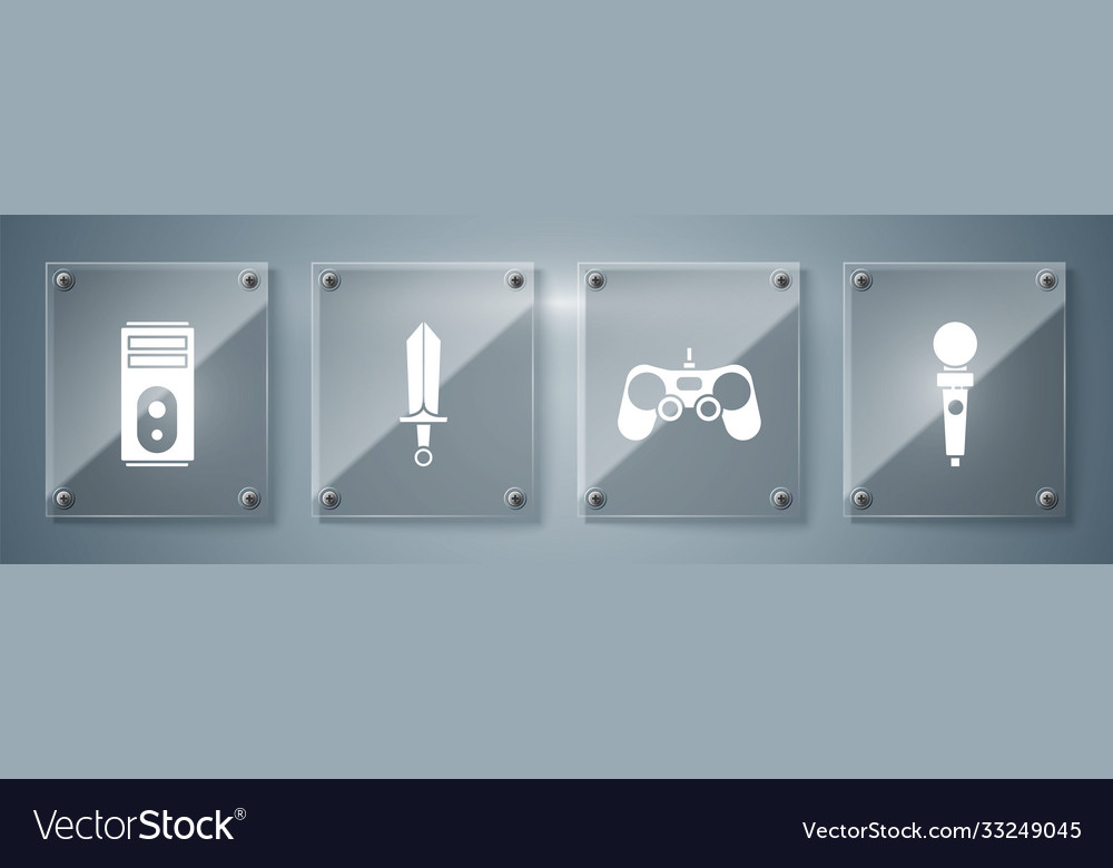 Set joystick for arcade machine gamepad sword vector image Set joystick for arcade machine gamepad sword