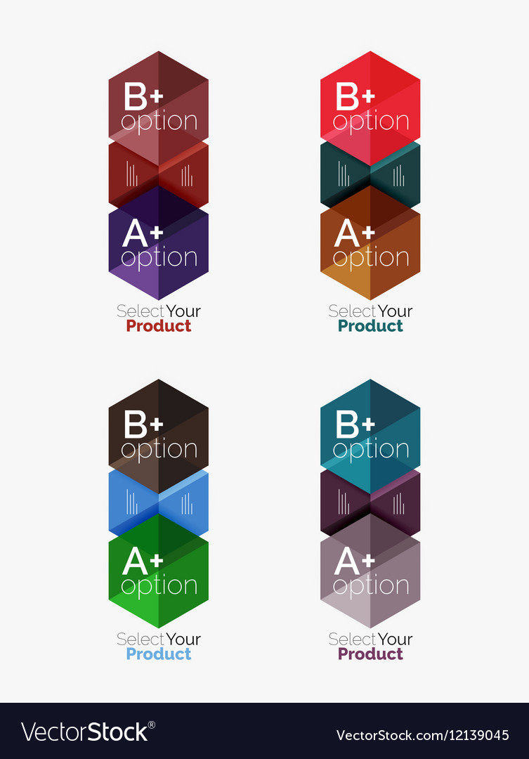 Set of business hexagon layouts with text