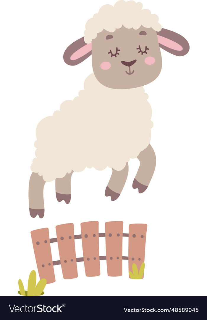 Sheep jumping through fence