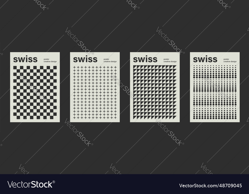Swiss pattern poster design templates Royalty Free Vector