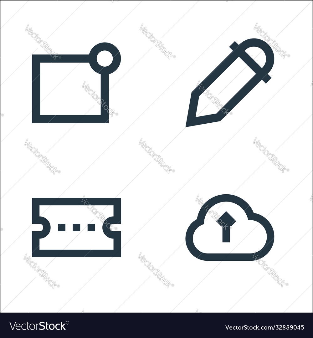 User interface line icons linear set quality vector image User interface line icons linear set quality