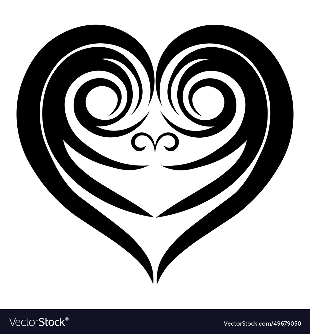 Abstract heart black icon on white background