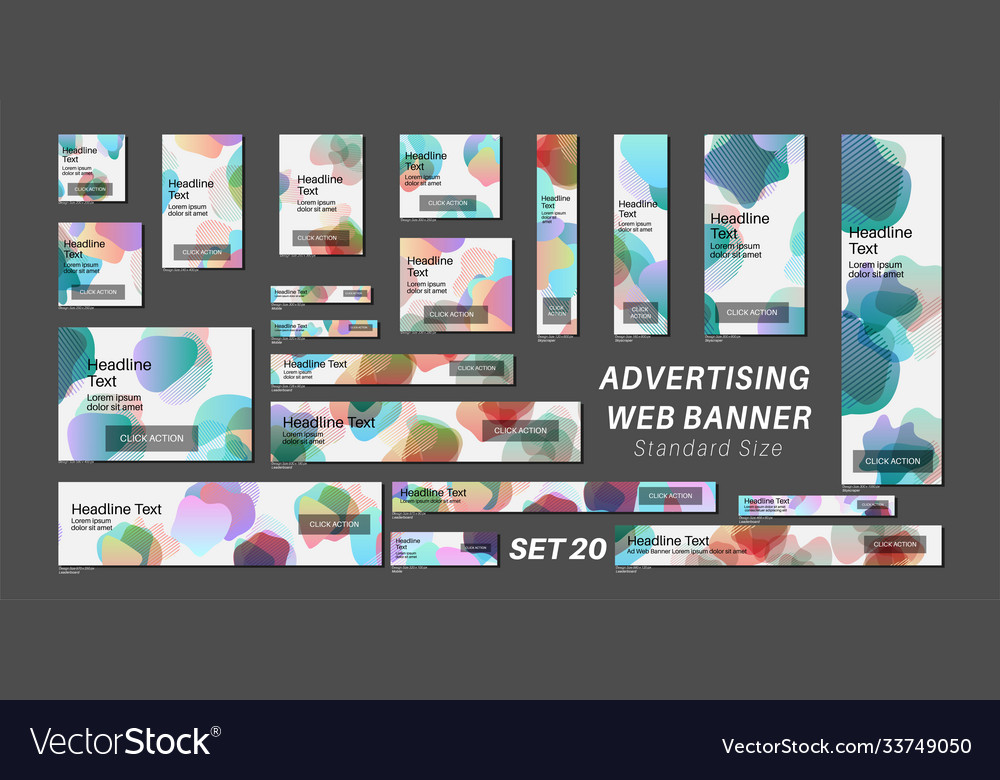 Ad web banners design a standard size template vector image Ad web banners design a standard size template
