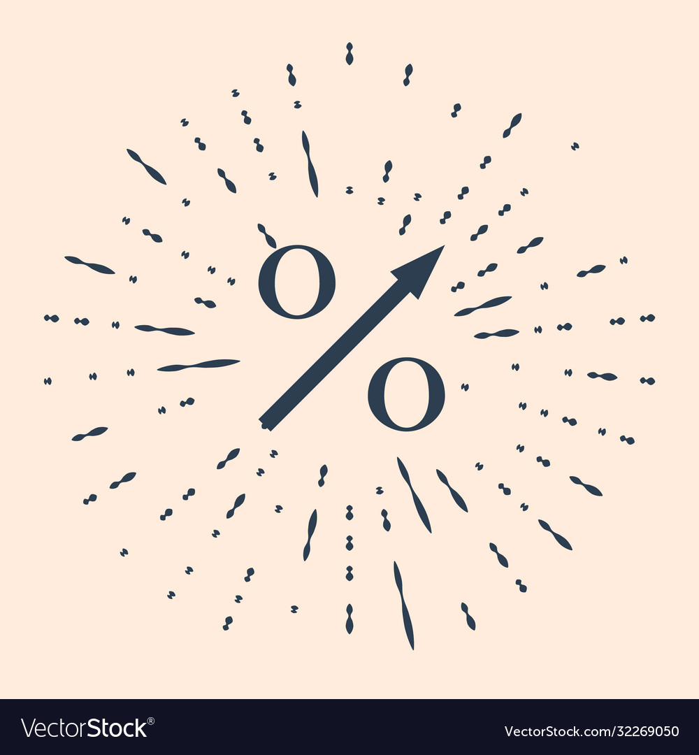 Black percent up arrow icon isolated on beige vector image Black percent up arrow icon isolated on beige