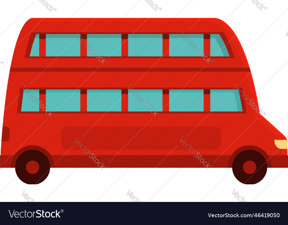 Double london bus icon cartoon red decker Vector Image