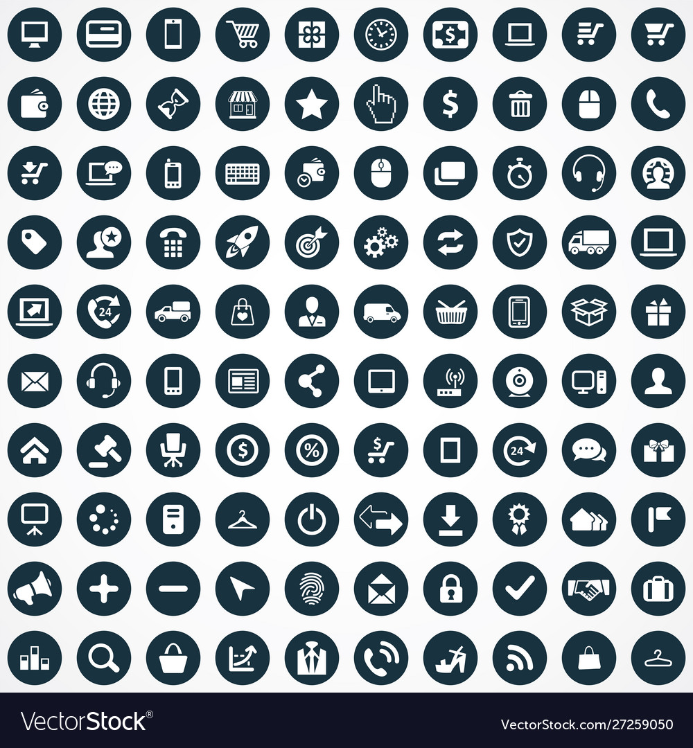 E-commerce 100 icons universal set for web and ui