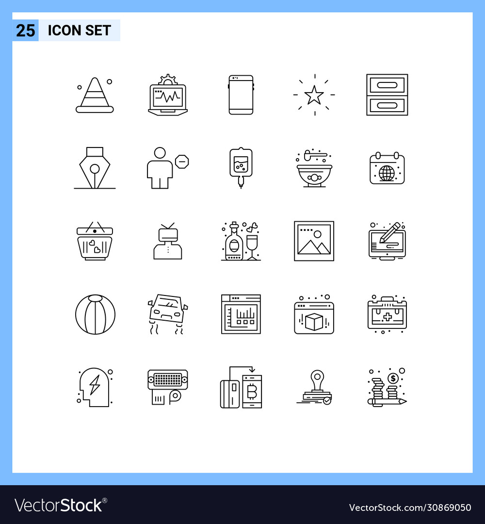 Editable line pack 25 simple lines archive