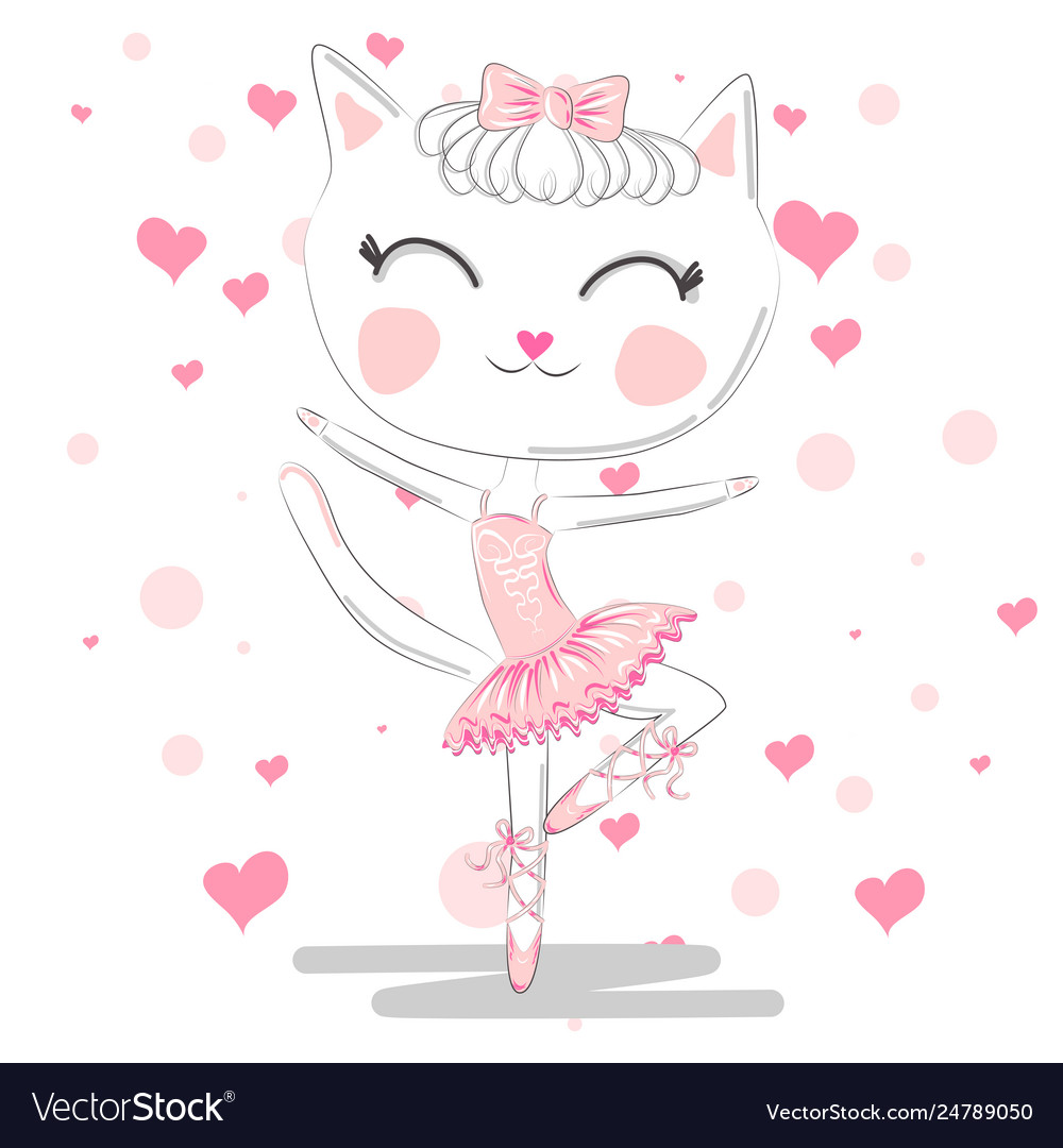 Hand drawn beautiful lovely little ballerina Vector Image