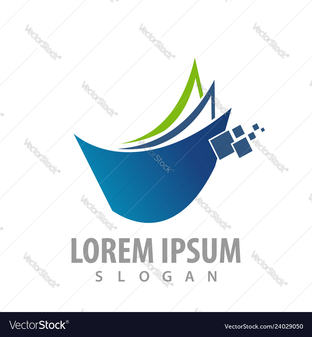 Logo Konzept Design digitales Blatt Symbol vector image Logo Konzept Design digitales Blatt Symbol
