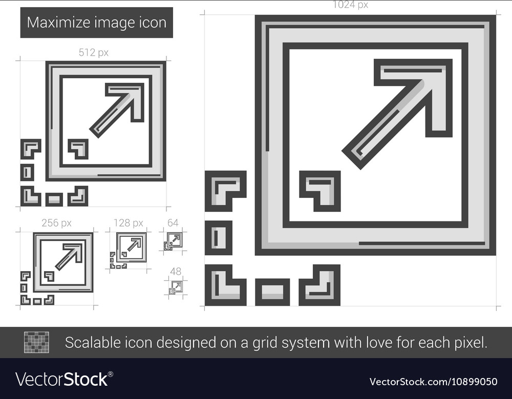 Maximize image line icon