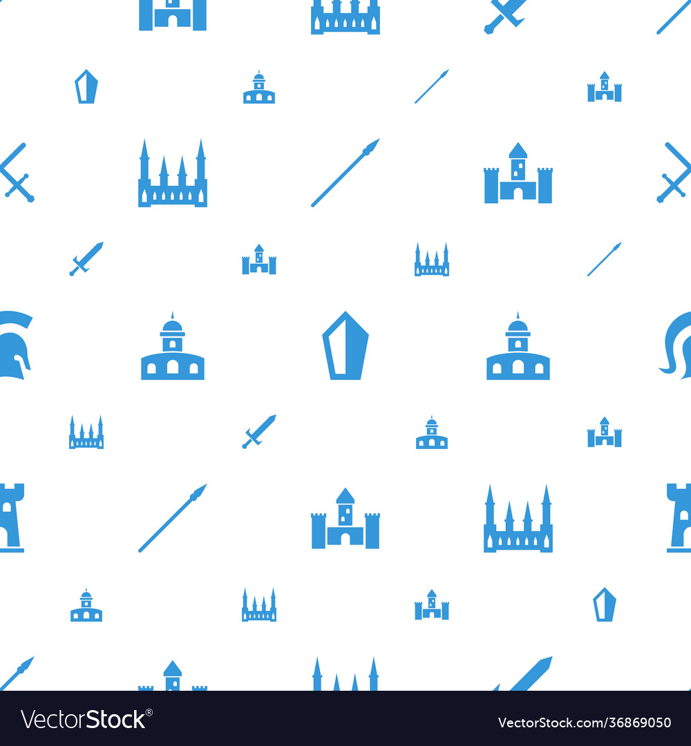 Medieval icons pattern seamless white background