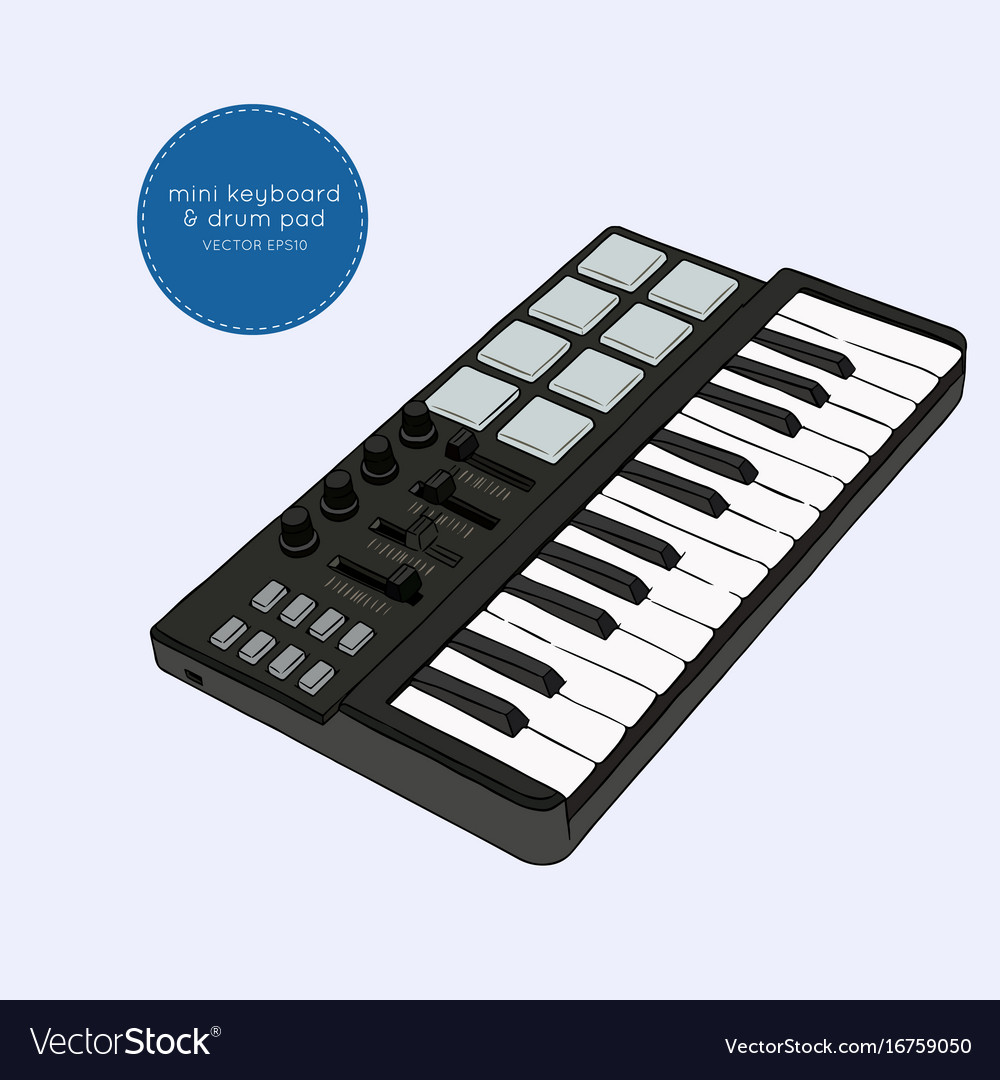 Mini keyboard sketch Royalty Free Vector Image