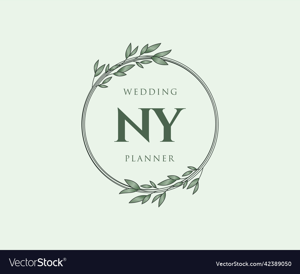 Ny initials letter wedding monogram logos