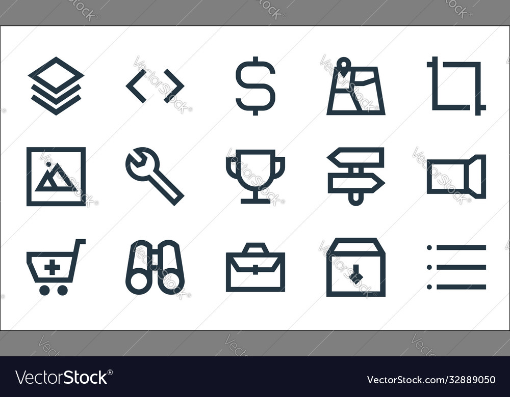 User interface line icons linear set quality