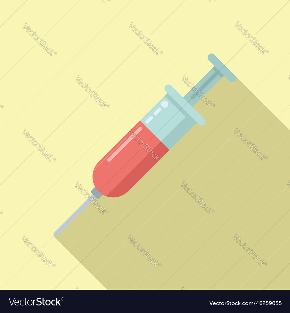 Blood syringe icon flat corona lab Royalty Free Vector Image