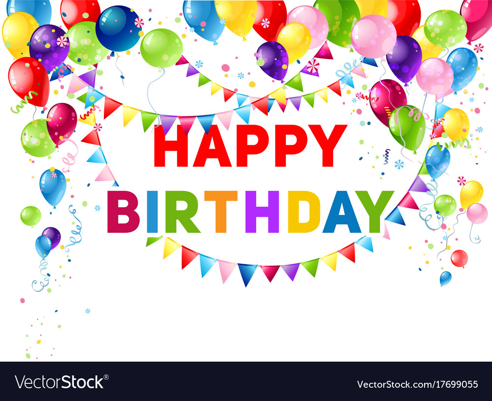 Blue birthday card Royalty Free Vector Image - VectorStock