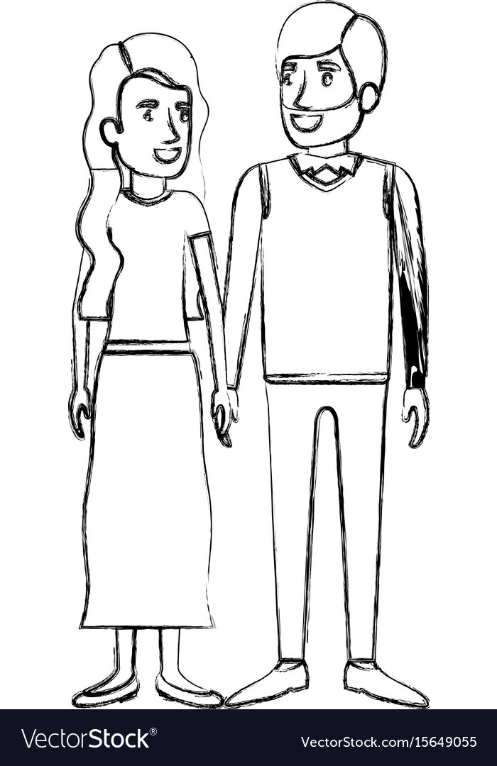 Blurred silhouette of man and woman standing Vector Image