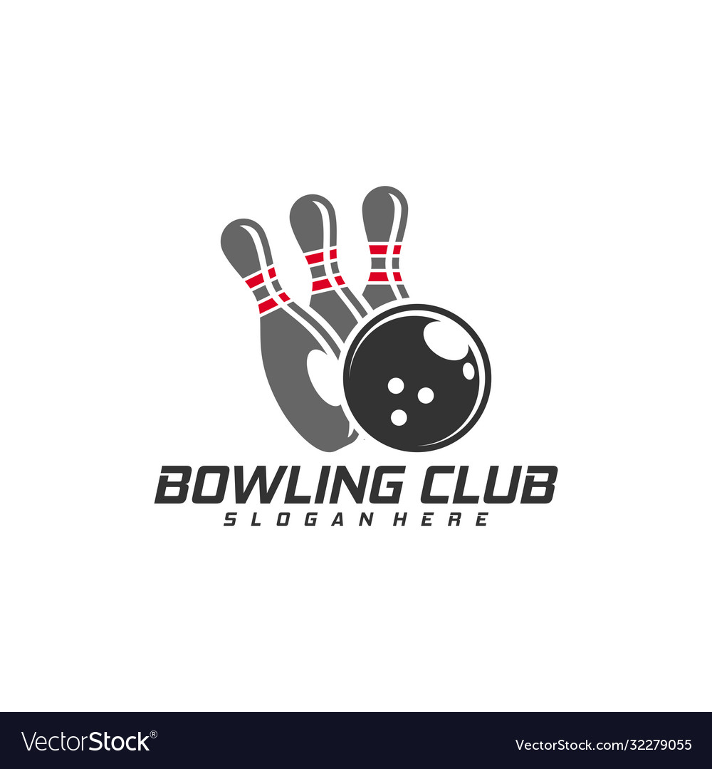 Bowling logo design concept template emblem
