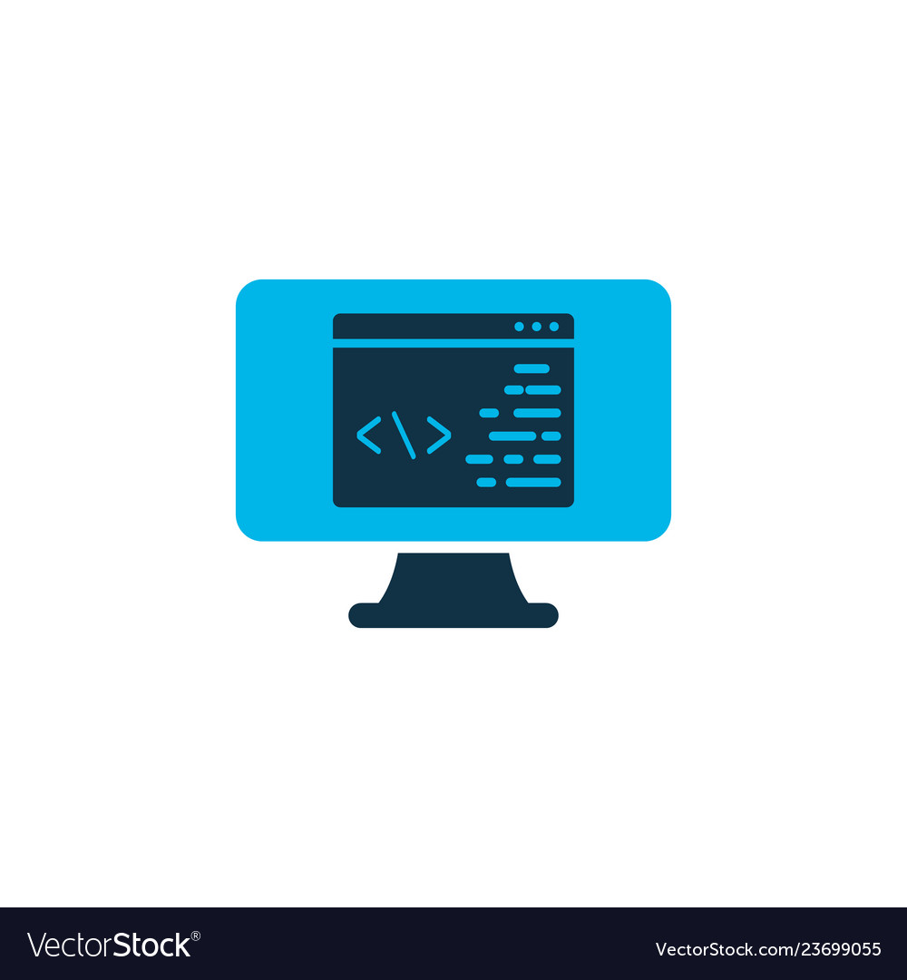 Coding icon colored symbol premium quality vector image Coding icon colored symbol premium quality