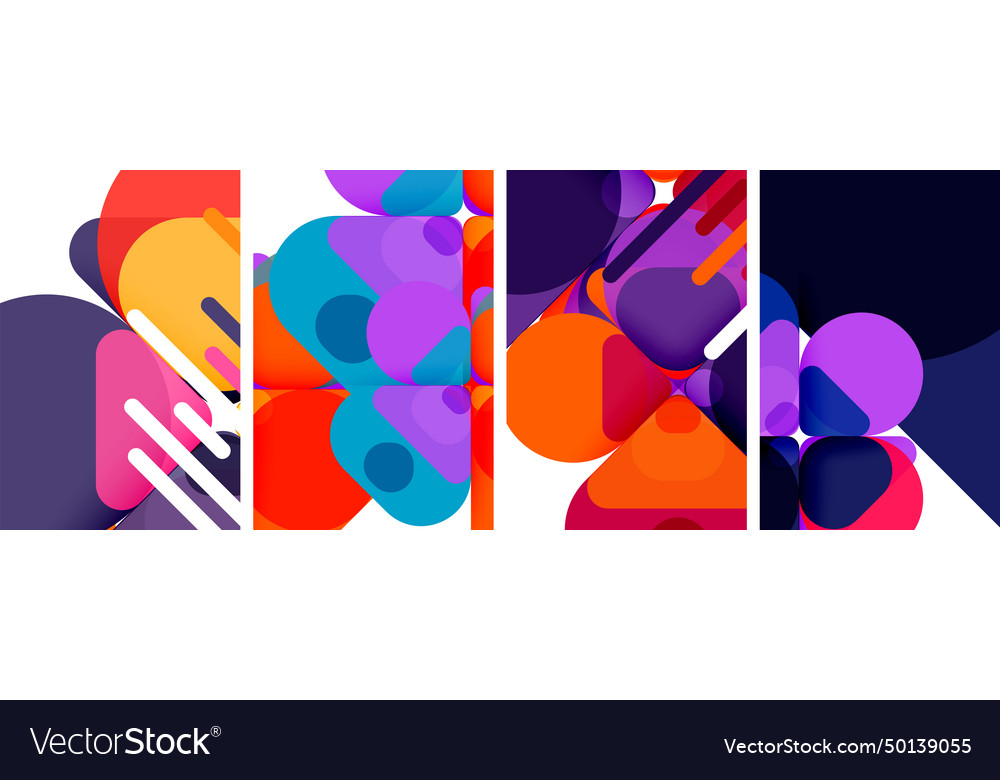 Colorful bright geometric abstract compositions