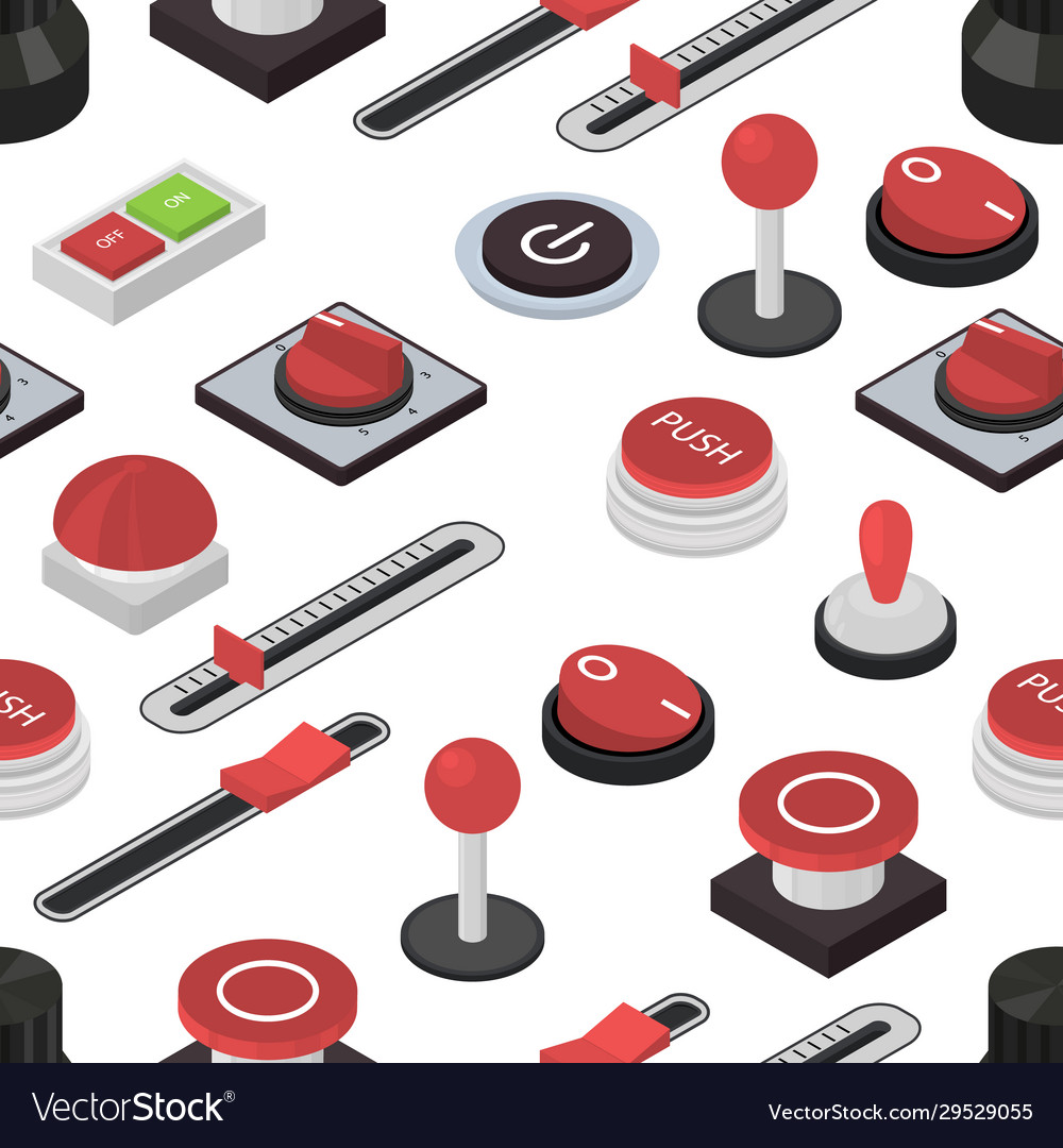 Different buttons sign seamless pattern background vector image Different buttons sign seamless pattern background