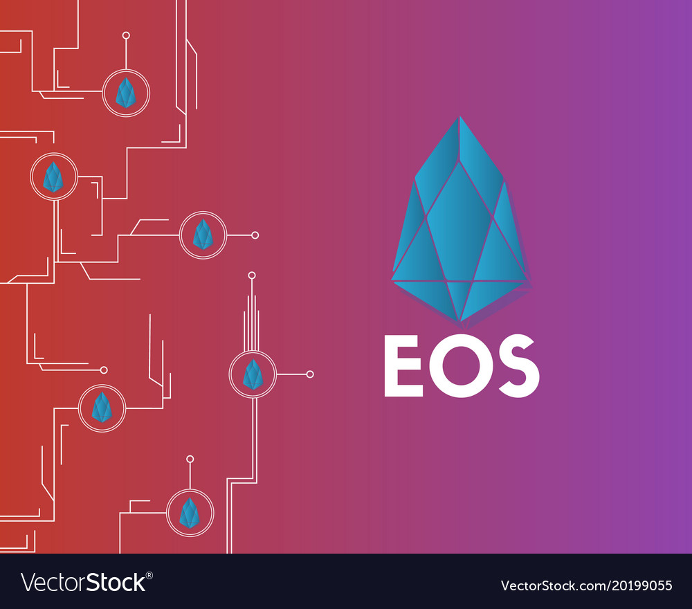 Eos cryptocurrency with circuit background style