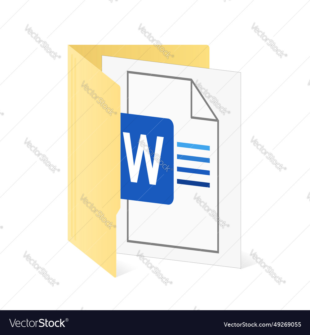 File computer folder with doc icon isolated