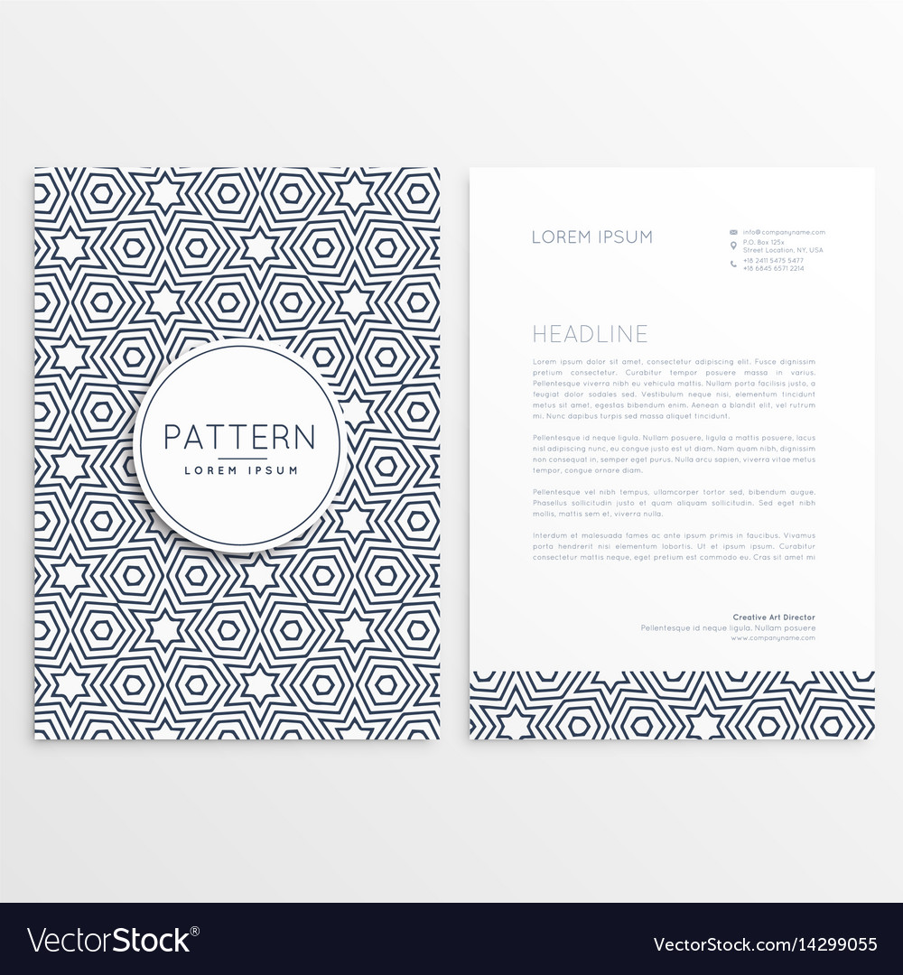 Front and back letterhead design with pattern