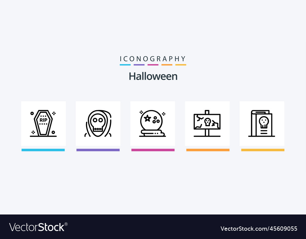 Halloween line 5 icon pack including ghost dead