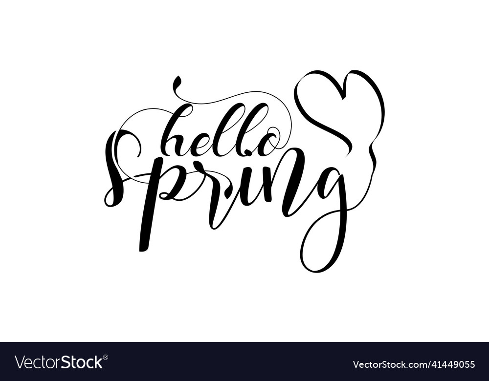 Happy Spring Lovely Spring Season Brush Royalty Free Vector